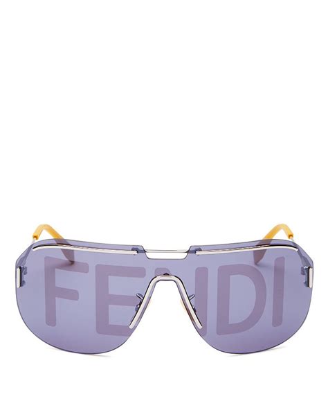 Fendi Unisex Logo Print Shield Sunglasses 99mm 